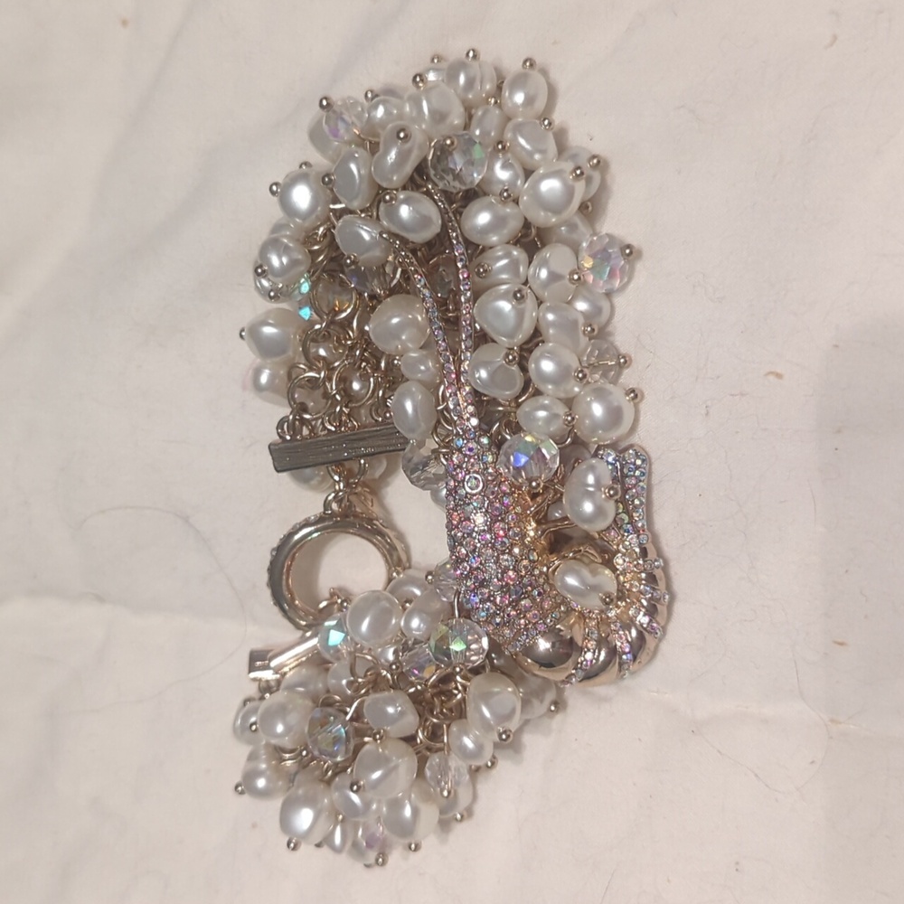Banana Republic Pearl and Crystal Shrimp Bracelet